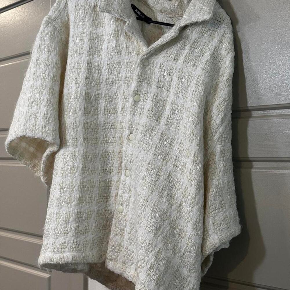 Novamen white linen cotton button